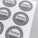 Keuring stickers op vel