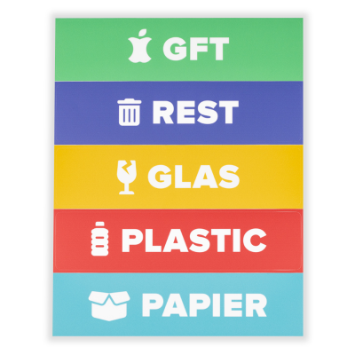 Afval stickers set van 5 | Klein