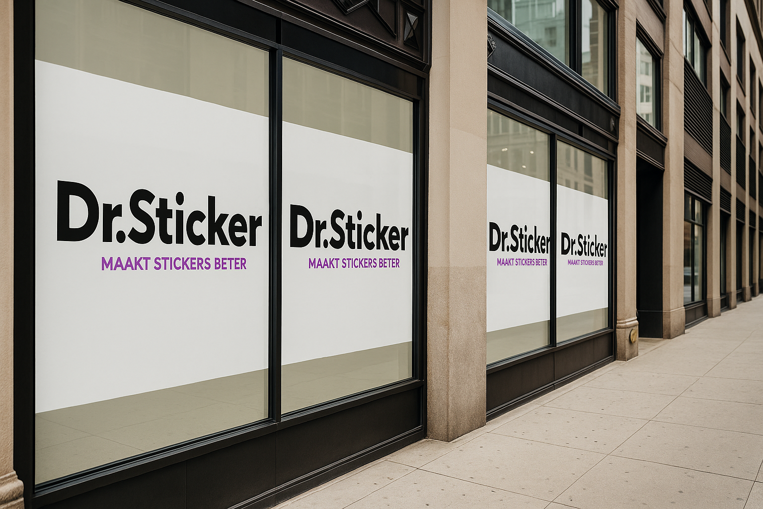 Raamstickers op glas met zicht naar buiten