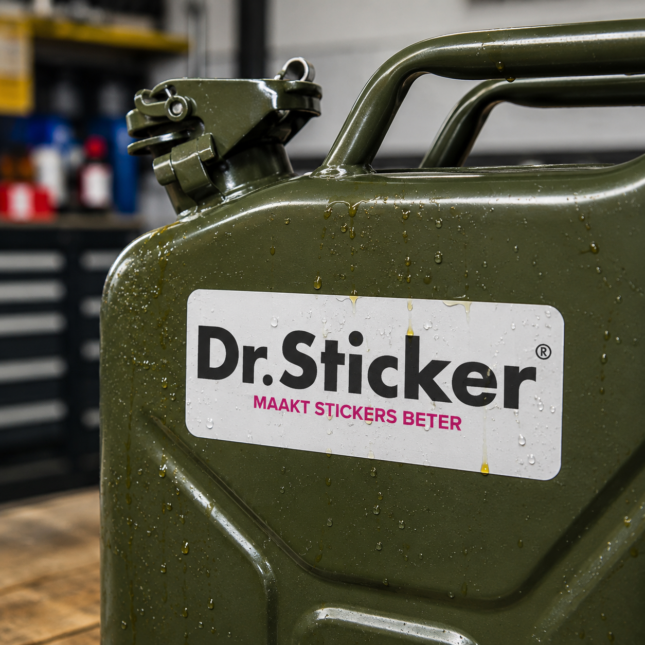 Fuel resistant stickers example