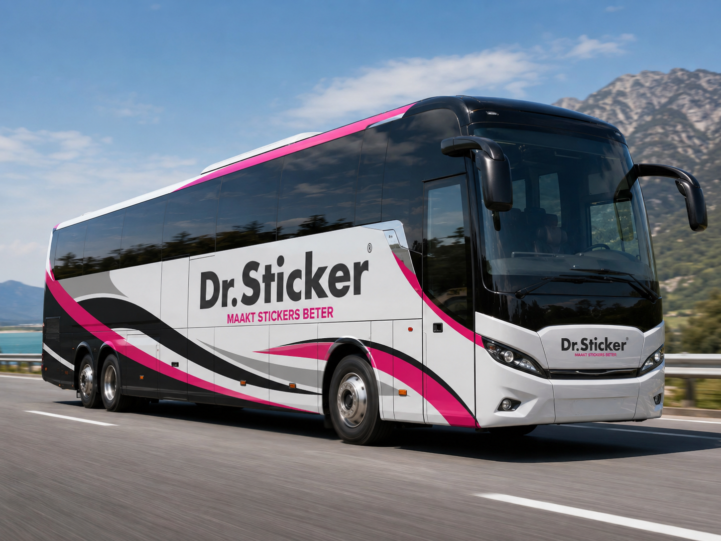 Voorbeeld van stickers voor busvloten