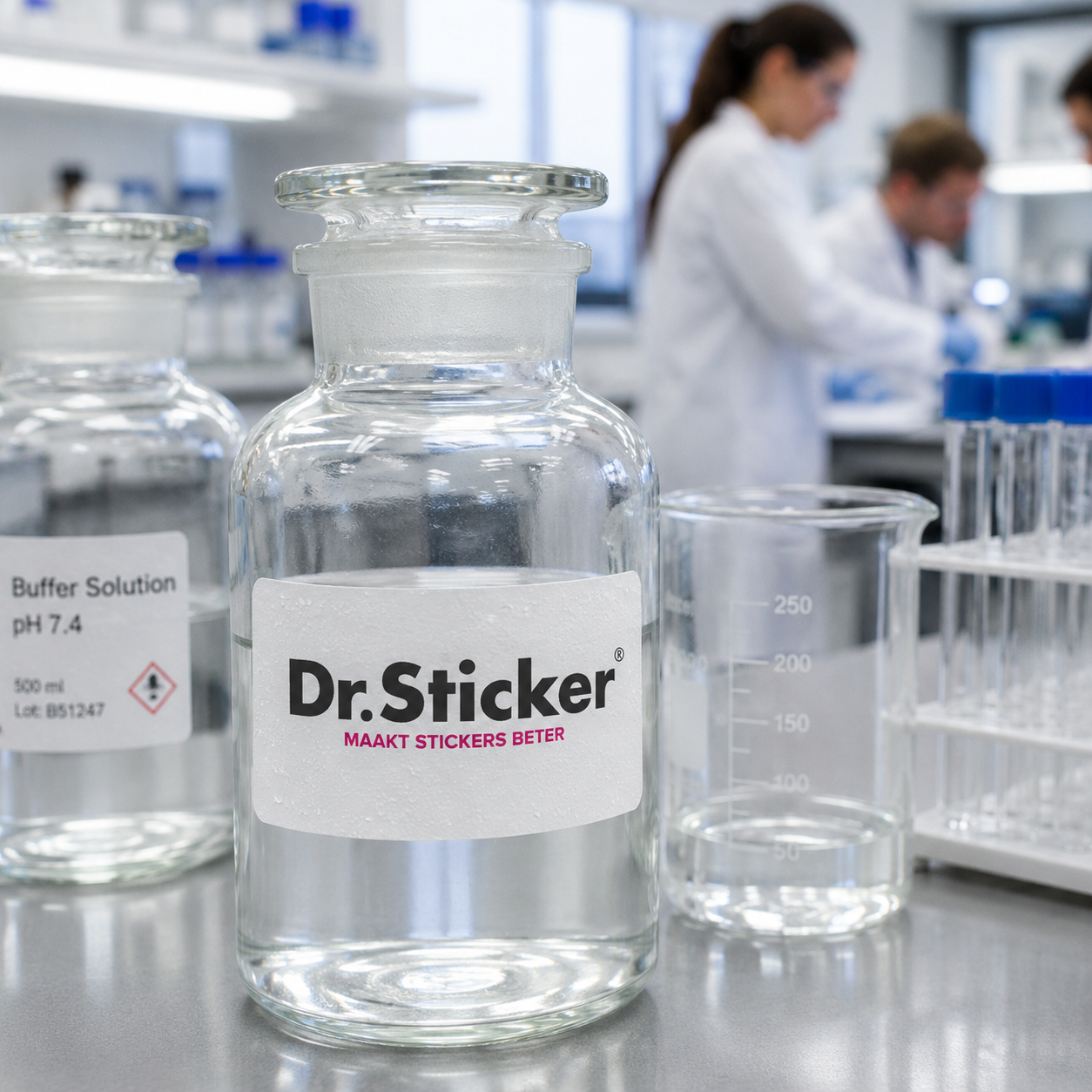 Chemical resistant stickers example