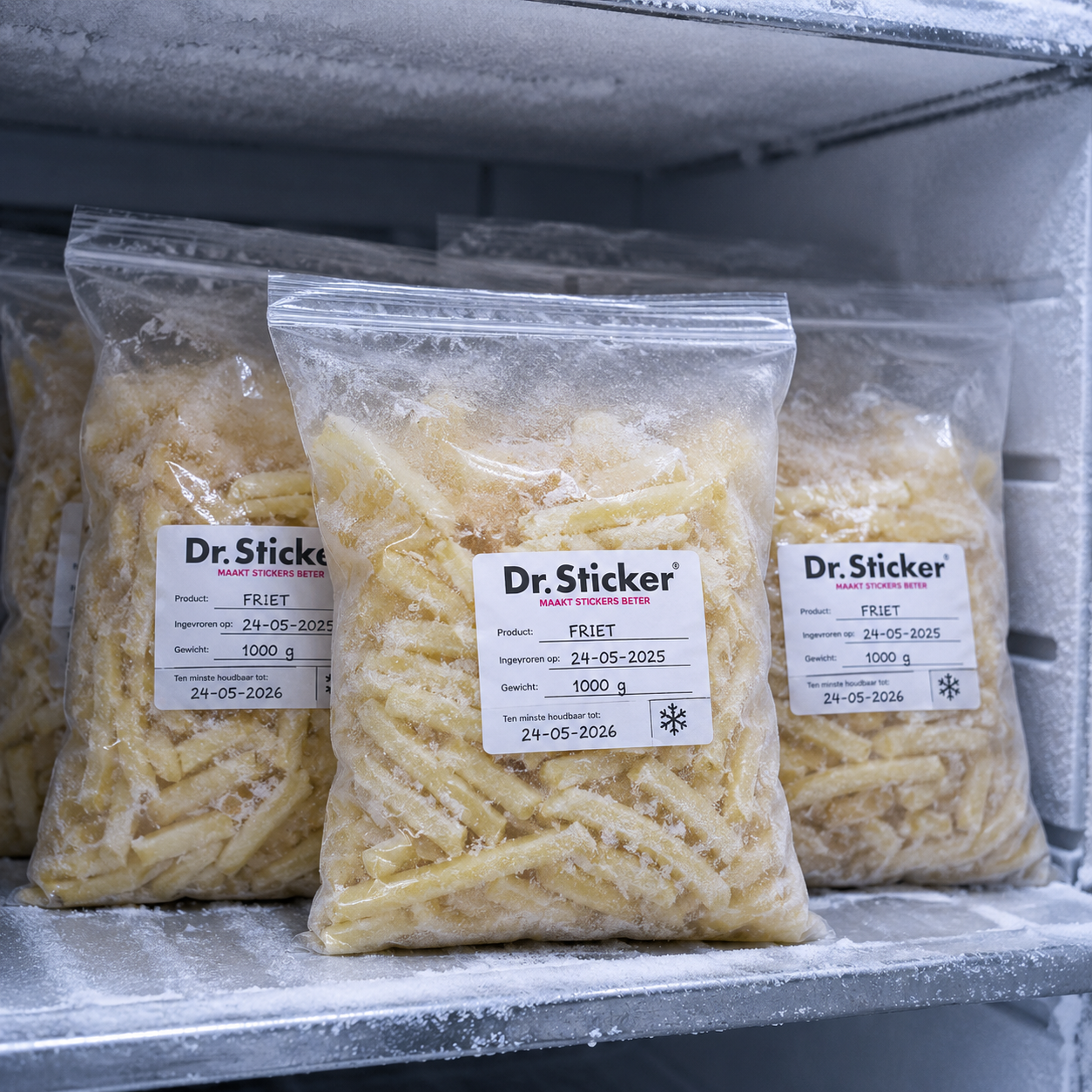 Voorbeeld van etiketten voor koude verpakkingen