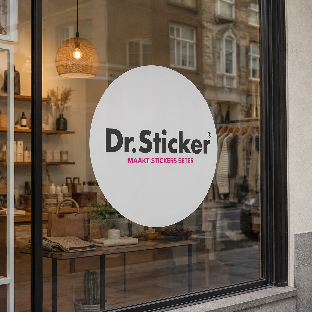 Double-sided sticker detail