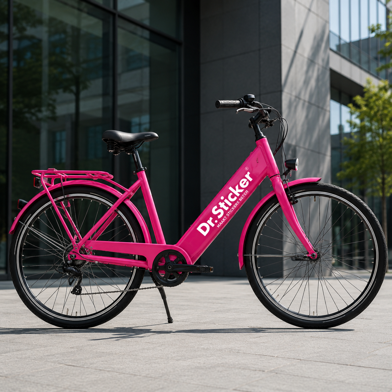 Voorbeeld van fietsstickers met eigen ontwerp