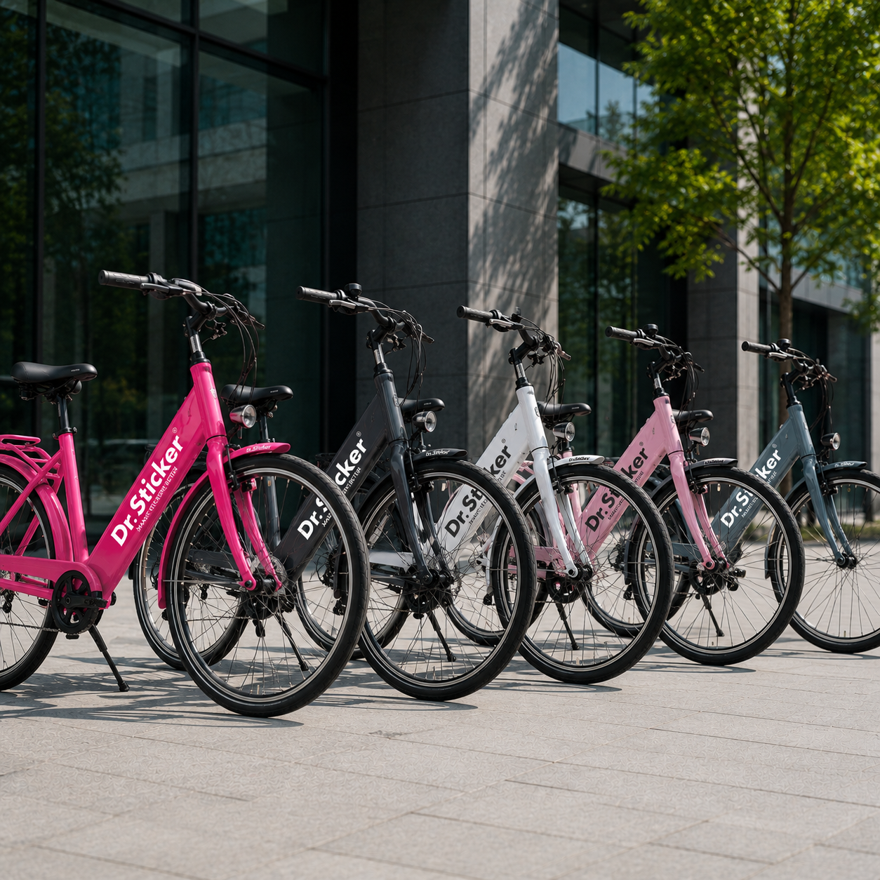 Voorbeeld van stickers voor fietsvloten