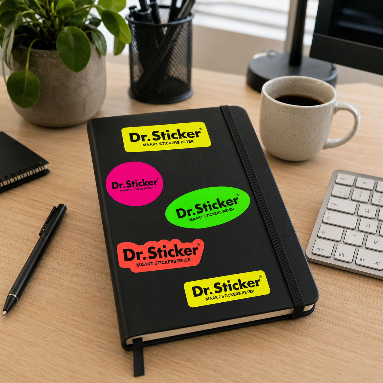 Fluorescent stickers in multiple colours