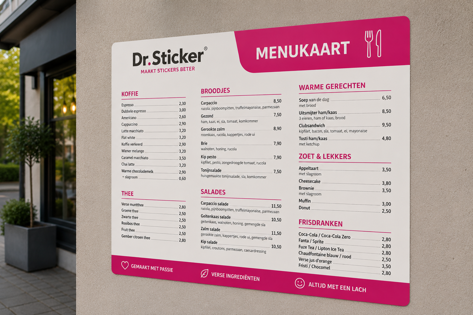 Bedrukte ijzerhoudende sticker op maat