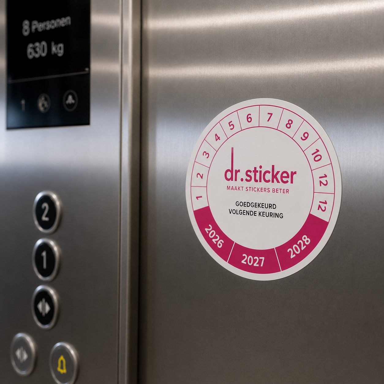 Keuringsstickers voorbeeld 2