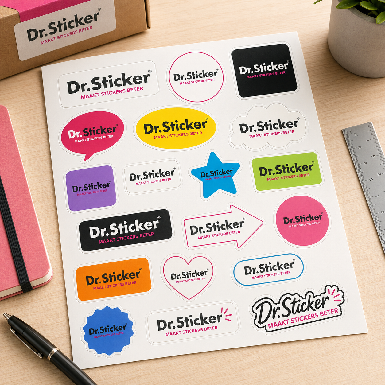 Kiss-cut stickers met eigen contour