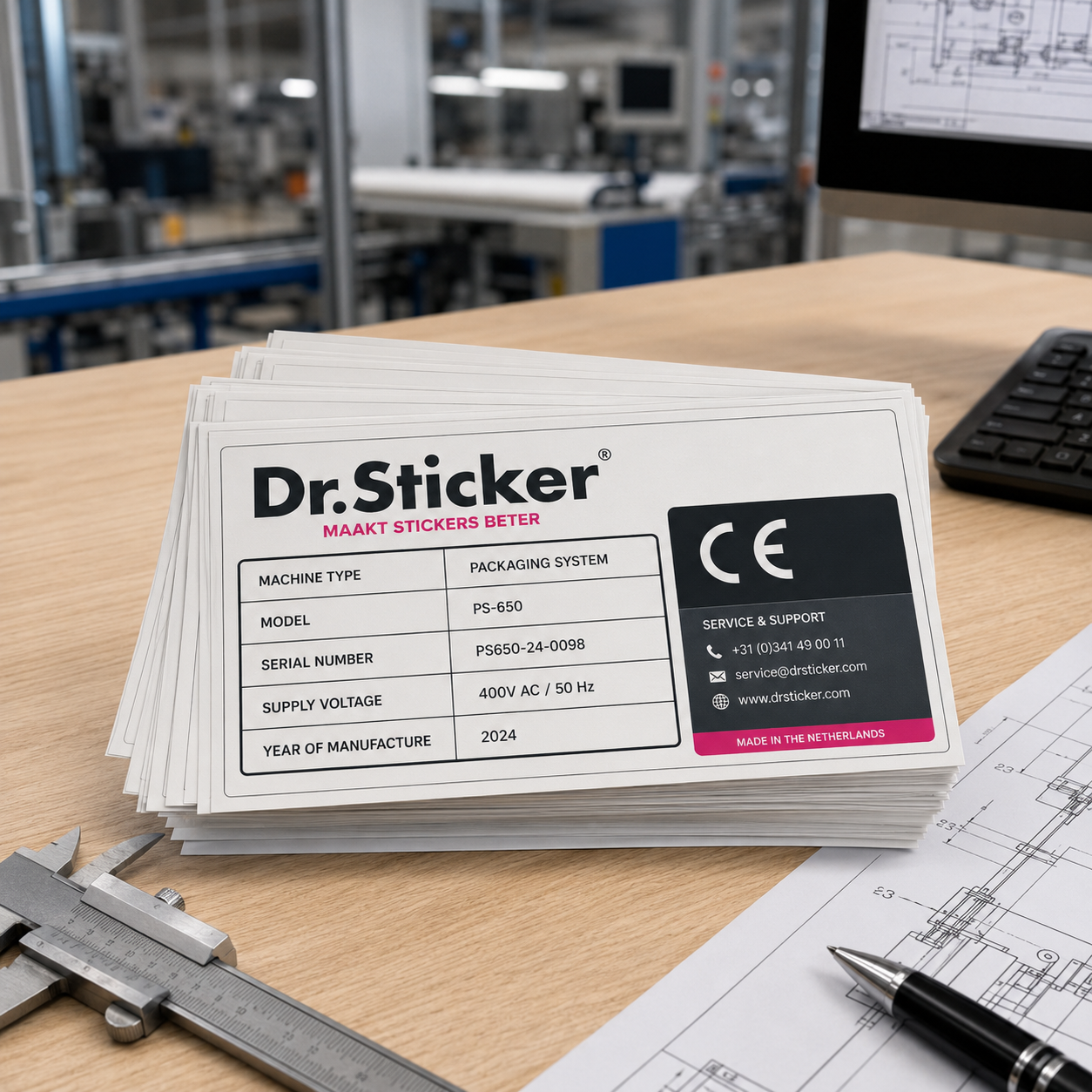 Stickers voor machinebouwers voorbeeld 3