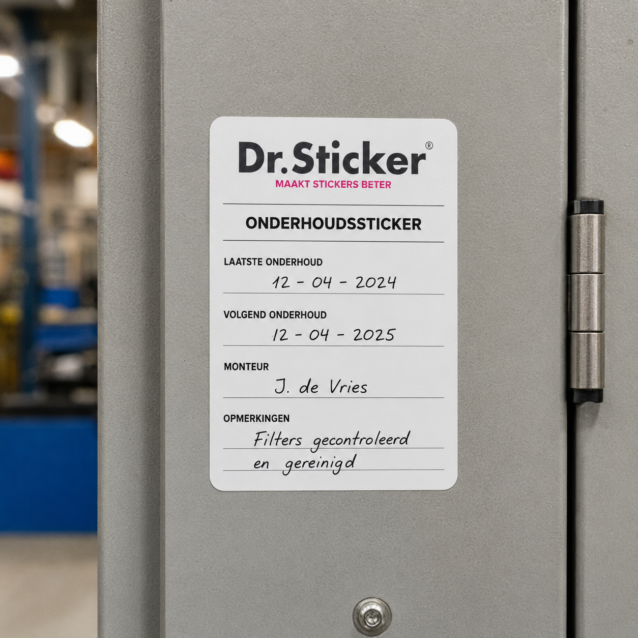 Onderhoudsstickers