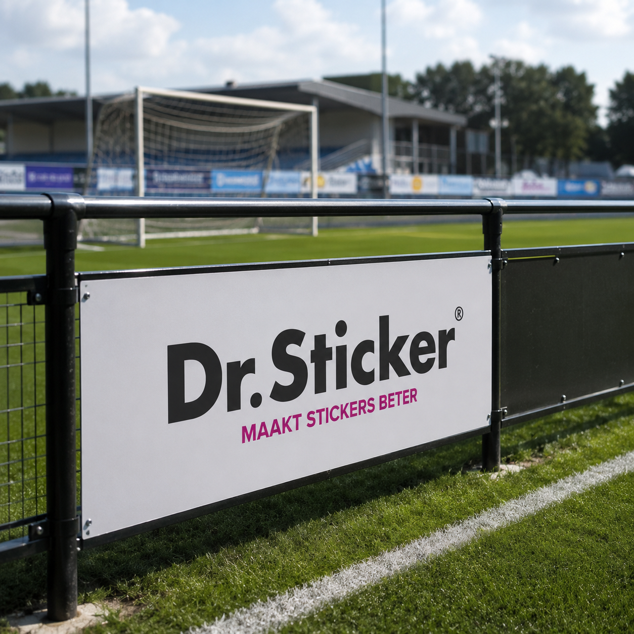 Reclamebord sticker voorbeeld