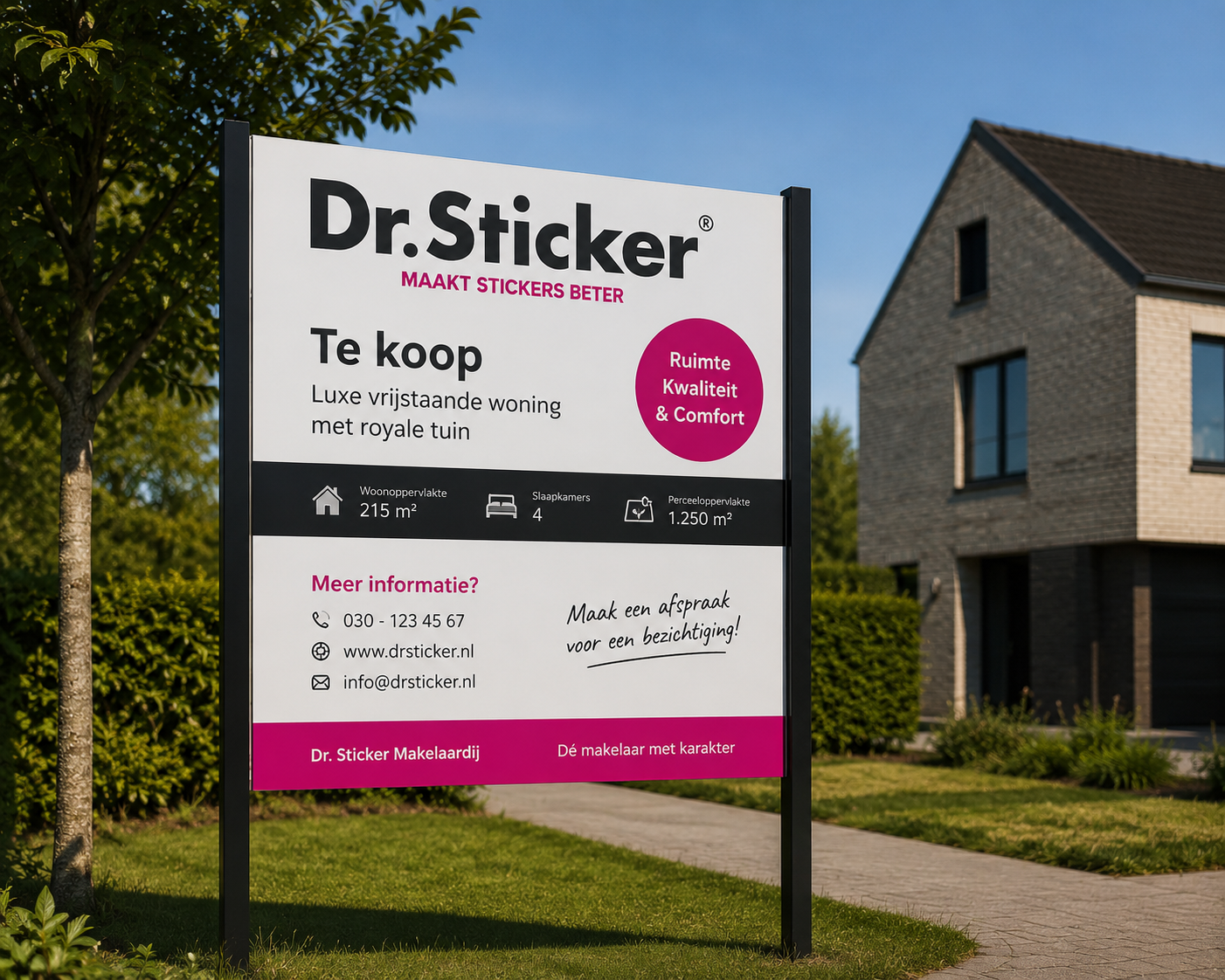 Reclamebord sticker makelaarsbord