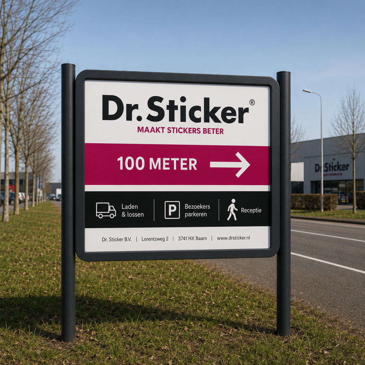 Reclamebord sticker bewegwijzering