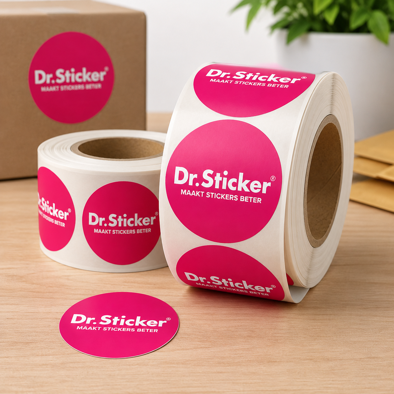 Voorbeeld van sluitstickers met eigen ontwerp