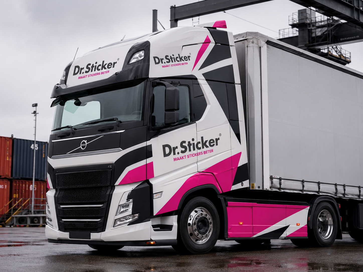 Voorbeeld van stickers voor trucks en trailers