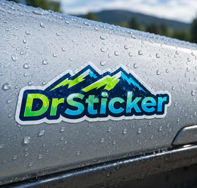 Water-resistant stickers example 1
